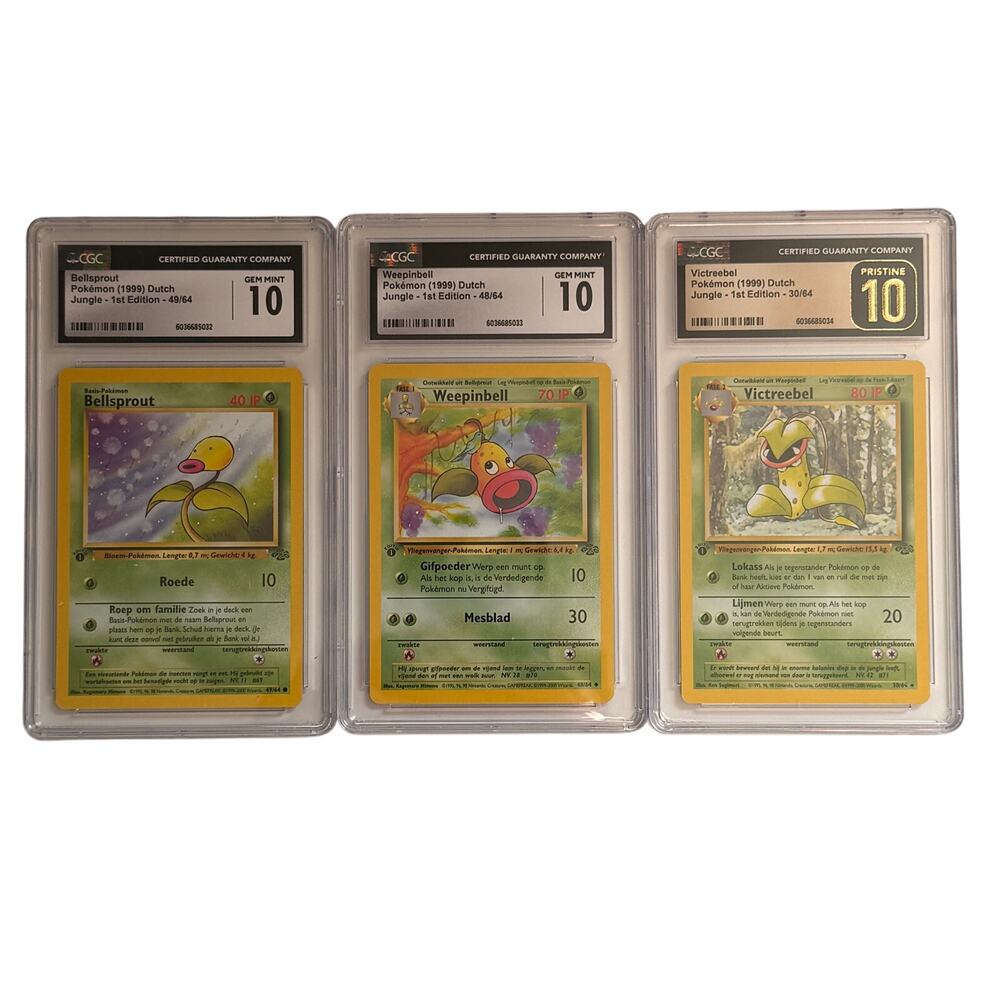 CGC 10 Sequential Bellsprout Weepinbell Victreebel 1st Dutch Jungle (PSA/BGS)